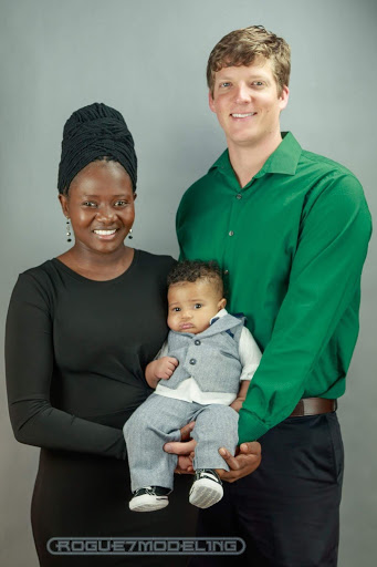 The Ray Lawns founder, his lovely wife Joan and their new child.