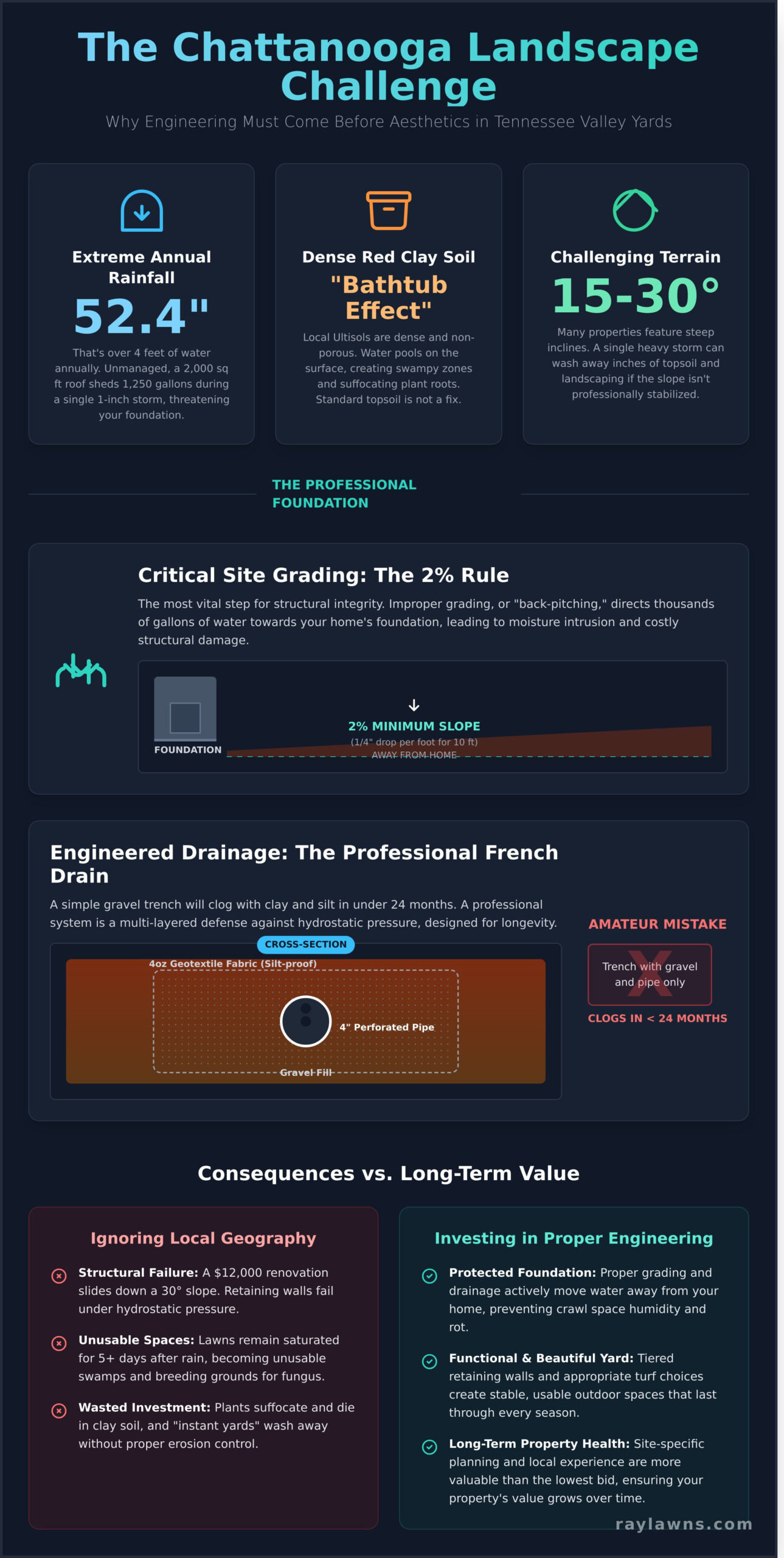 Choosing Between Chattanooga Landscaping Companies: A Guide to Local Terrain and Professional Standards - Infographic