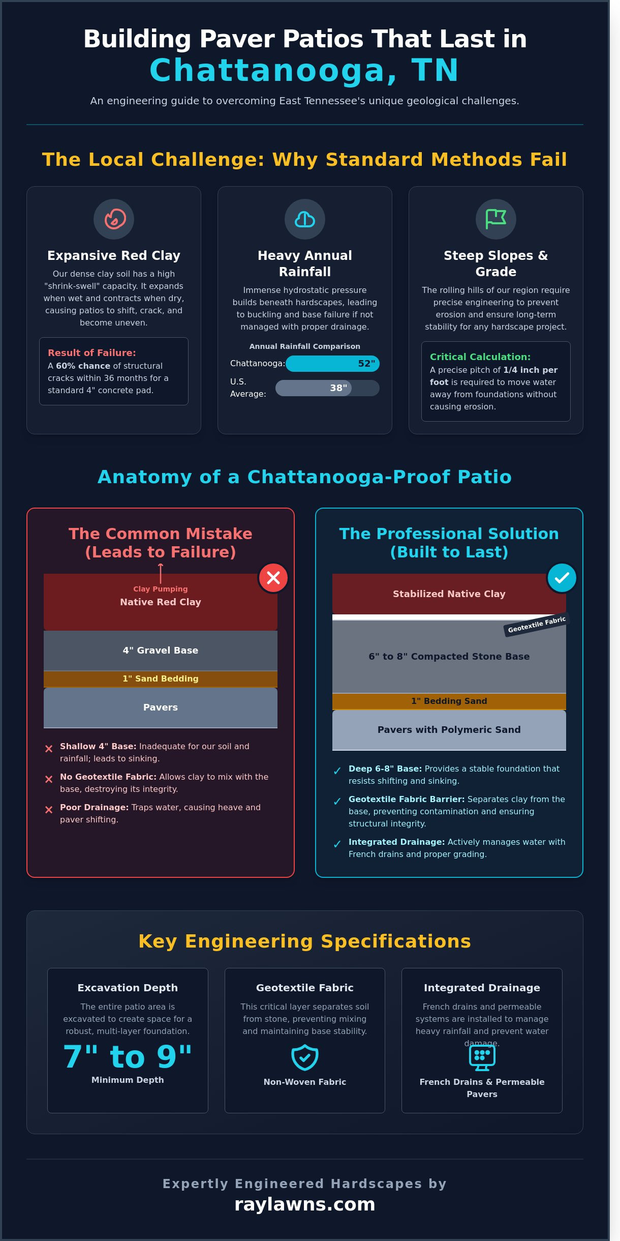 Mastering Paver Patios in Chattanooga TN: An Engineering Guide for Local Homeowners - Infographic