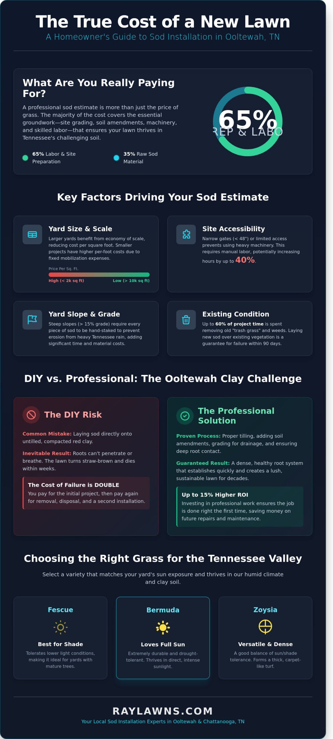 Sod Installation Cost in Ooltewah: A Homeowner’s Guide to Professional Estimates - Infographic