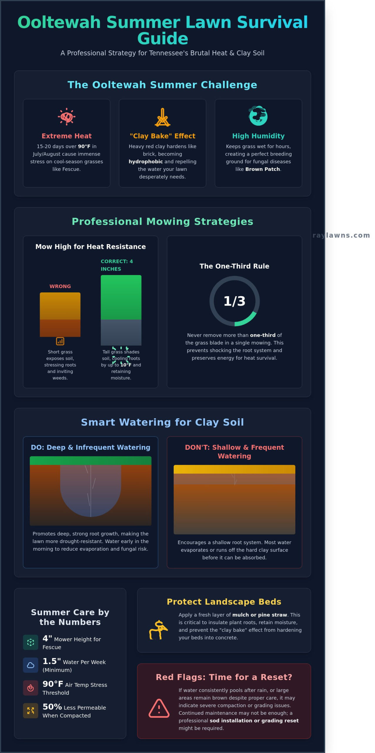 Summer Lawn Care in Ooltewah: A Professional Guide to Heat-Resistant Yards - Infographic