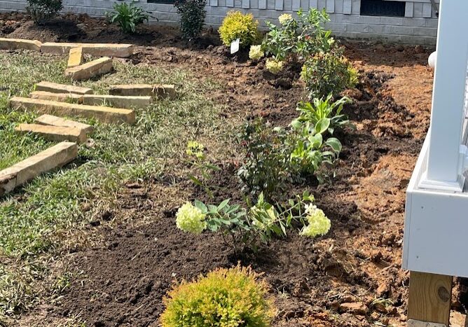 Flowerbed landscaping in Ooltewah