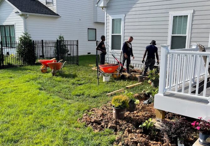 Installing a flowerbed in Ooltewah