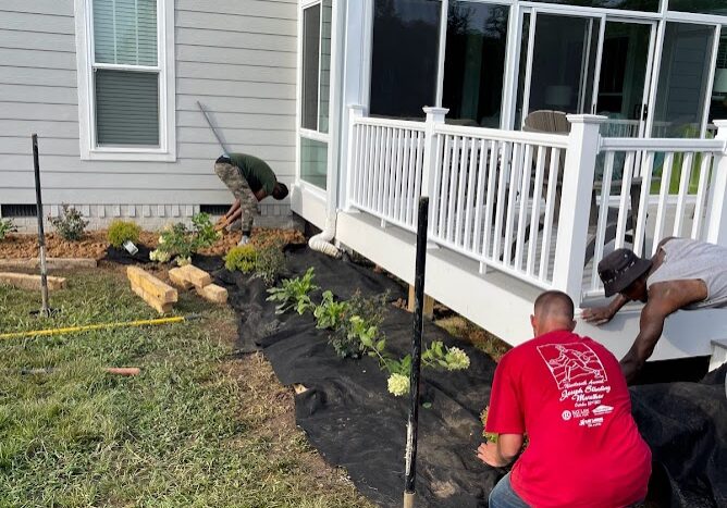 using landscaping fabric to cut down on weeds